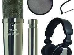 Contains one GXL3000BP Multi-pattern Condenser, one GXL1200BP Small Diaphram Cardioid Condenser, one MH110 Studio Headphone, and one EPF15A Pop Filter CAD GXL3000BPSP